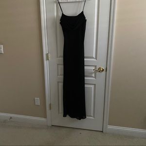 Black Onyx Nite Long Dress with drape neck.